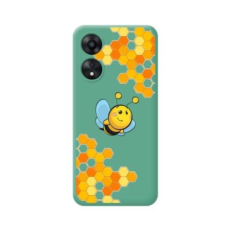 Funda Silicona Líquida Verde para Oppo A78 4G diseño Abeja Dibujos