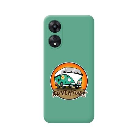 Funda Silicona Líquida Verde para Oppo A78 4G diseño Adventure Dibujos