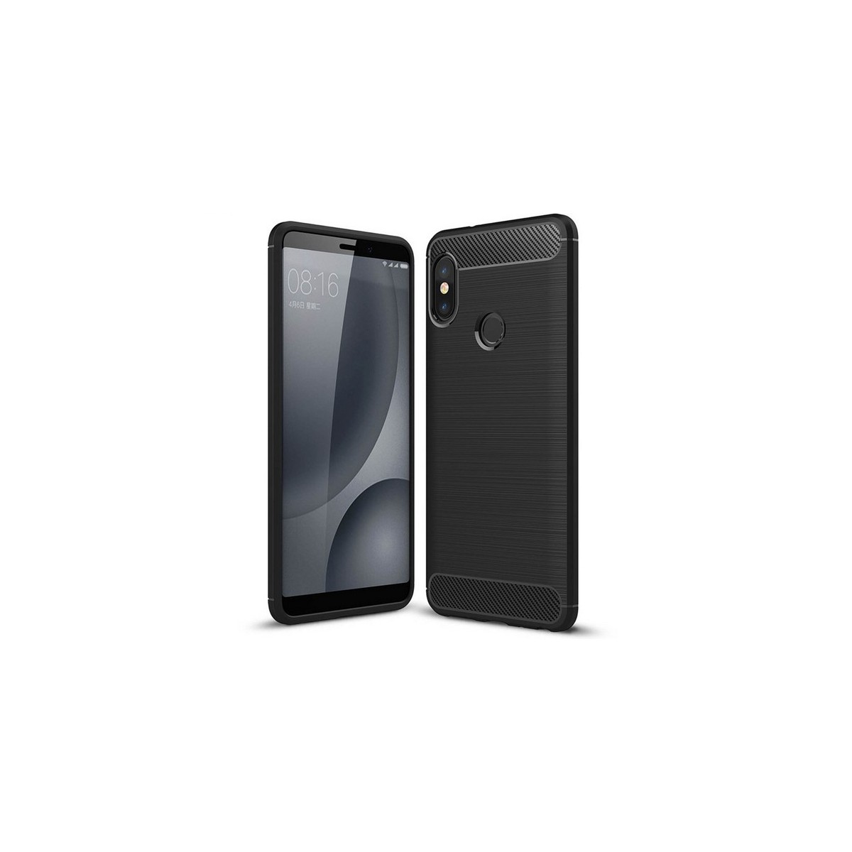 Funda Gel Tpu Tipo Carbon Negra para Xiaomi Redmi Note 5 / Note 5 Pro