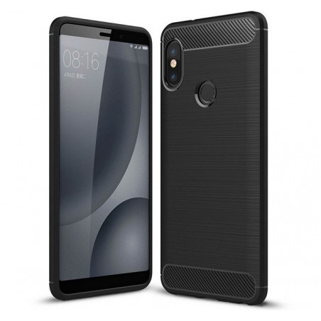 Funda Gel Tpu Tipo Carbon Negra para Xiaomi Redmi Note 5 / Note 5 Pro