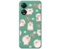 Funda Silicona Líquida Verde para Oppo A78 4G diseño Cerdos Dibujos