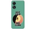 Funda Silicona Líquida Verde para Oppo A78 4G diseño Hombre Escalada Dibujos