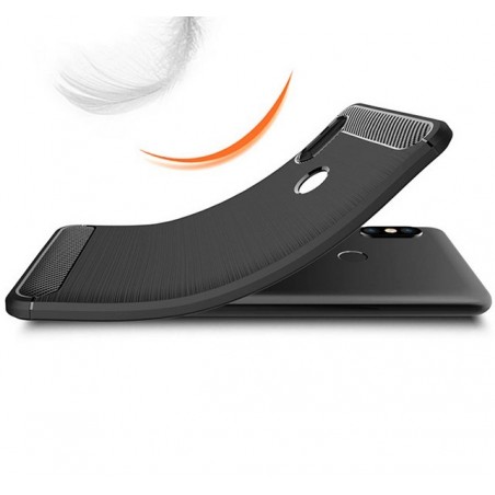 Funda Gel Tpu Tipo Carbon Negra para Xiaomi Redmi Note 5 / Note 5 Pro