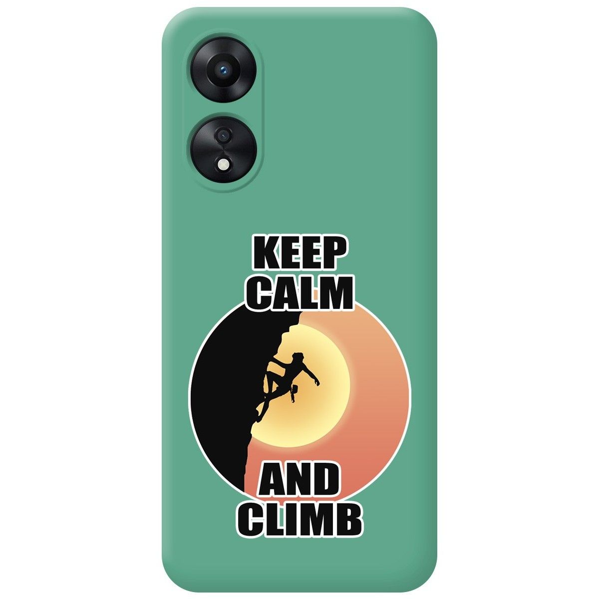 Funda Silicona Líquida Verde para Oppo A78 4G diseño Mujer Escalada Dibujos