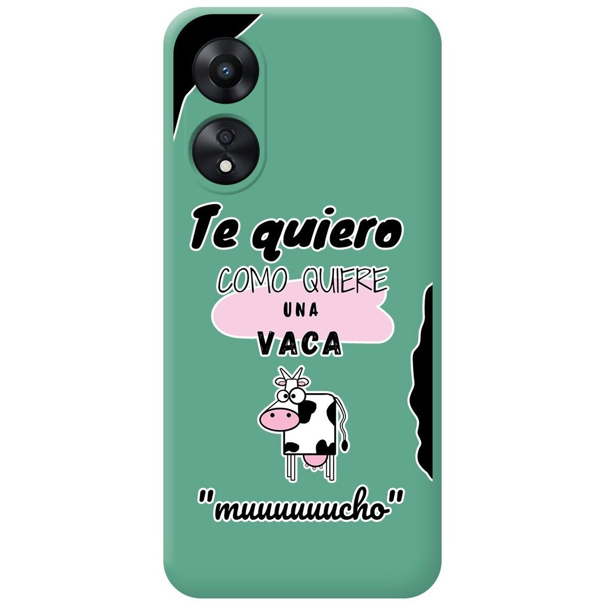 Funda Silicona Líquida Verde para Oppo A78 4G diseño Vaca Dibujos