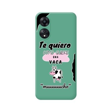 Funda Silicona Líquida Verde para Oppo A78 4G diseño Vaca Dibujos