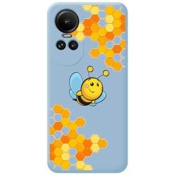 Funda Silicona Líquida Azul para Oppo Reno 10 5G / 10 Pro 5G diseño Abeja Dibujos