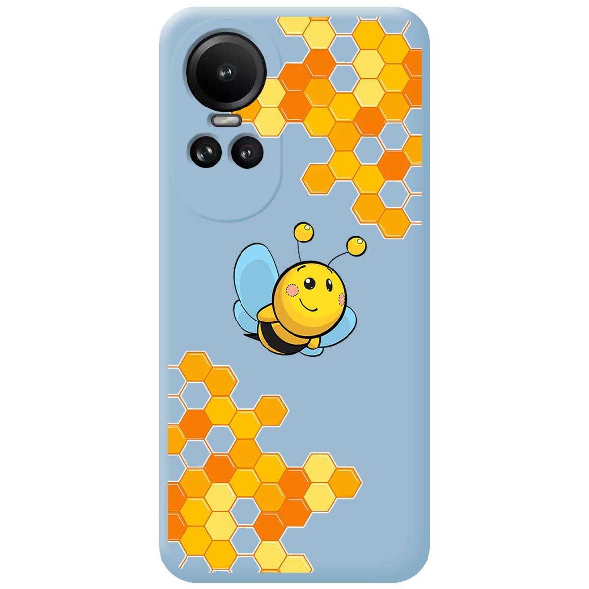 Funda Silicona Líquida Azul para Oppo Reno 10 5G / 10 Pro 5G diseño Abeja Dibujos