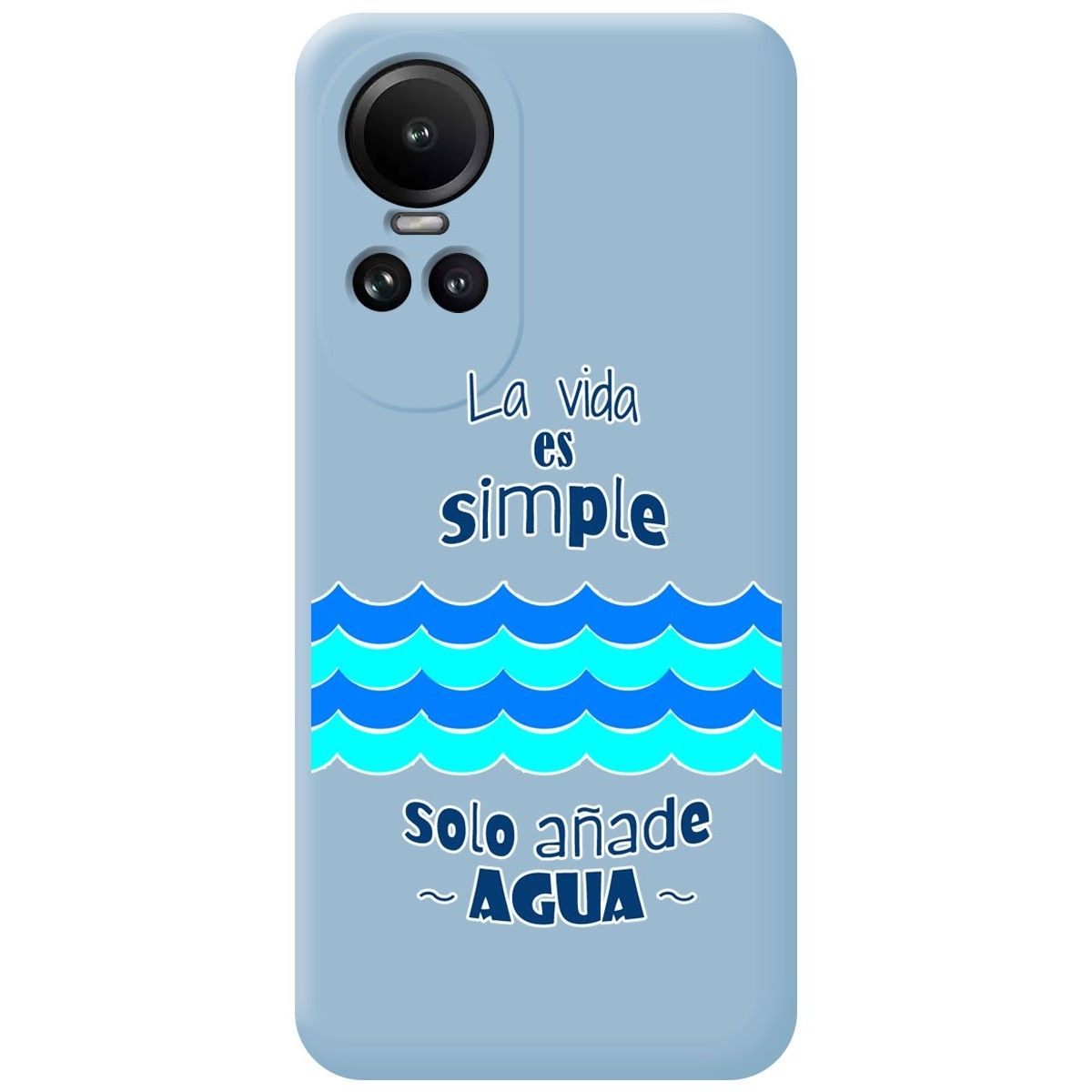 Funda Silicona Líquida Azul para Oppo Reno 10 5G / 10 Pro 5G diseño Agua Dibujos