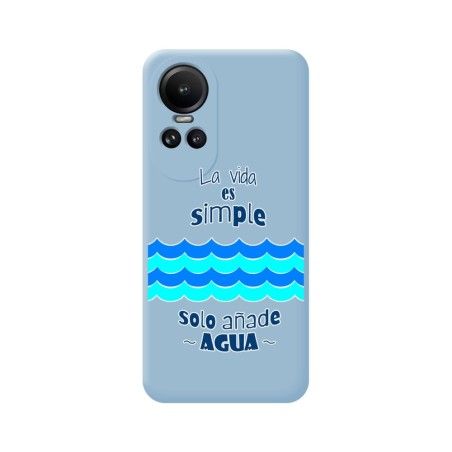 Funda Silicona Líquida Azul para Oppo Reno 10 5G / 10 Pro 5G diseño Agua Dibujos