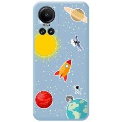 Funda Silicona Líquida Azul para Oppo Reno 10 5G / 10 Pro 5G diseño Espacio Dibujos