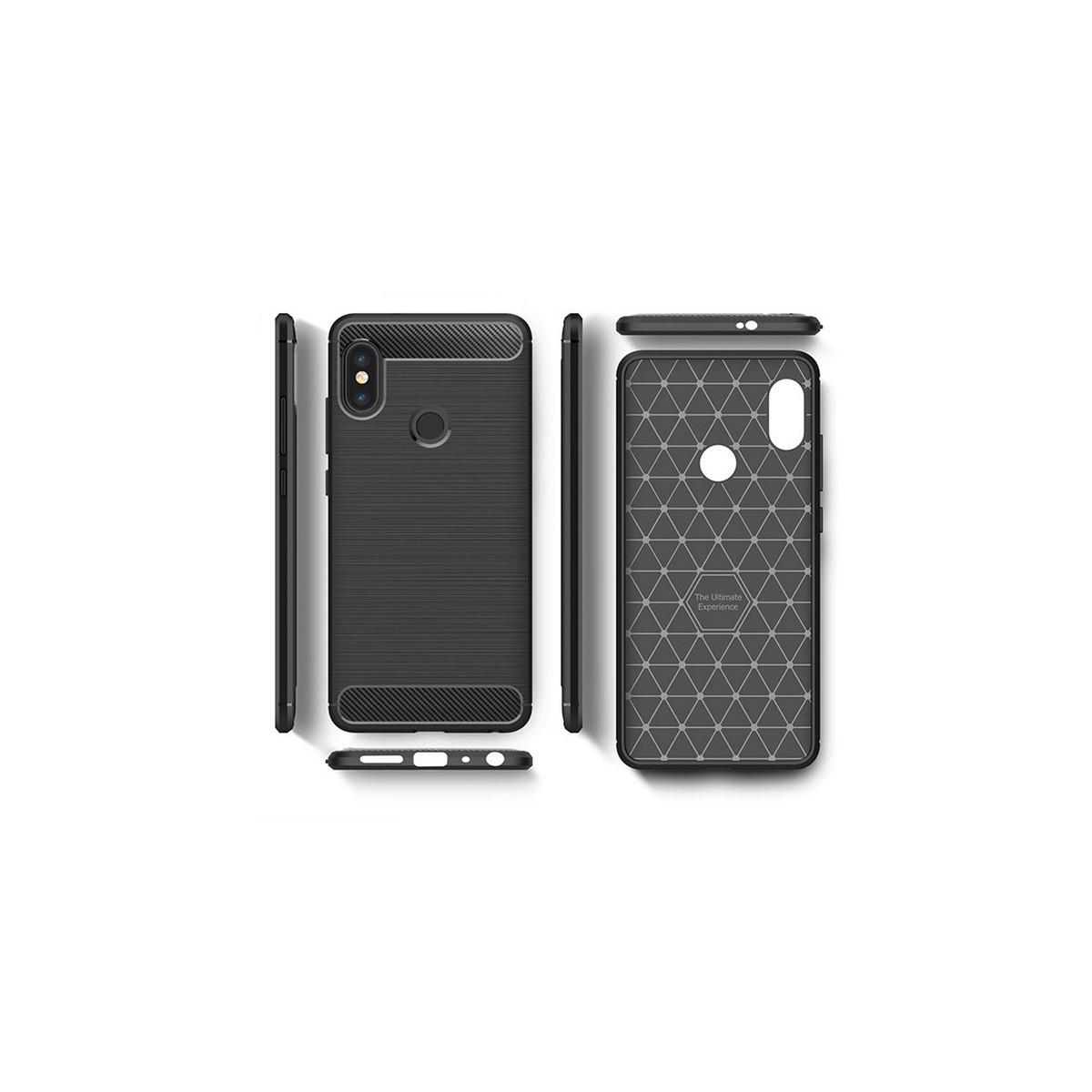 Funda Gel Tpu Tipo Carbon Negra para Xiaomi Redmi Note 5 / Note 5 Pro