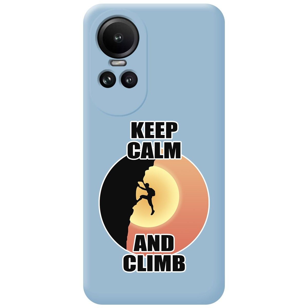 Funda Silicona Líquida Azul para Oppo Reno 10 5G / 10 Pro 5G diseño Hombre Escalada Dibujos