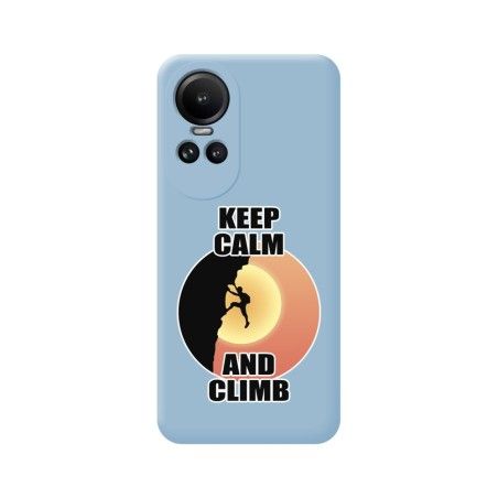 Funda Silicona Líquida Azul para Oppo Reno 10 5G / 10 Pro 5G diseño Hombre Escalada Dibujos