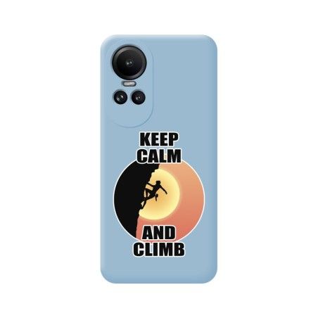 Funda Silicona Líquida Azul para Oppo Reno 10 5G / 10 Pro 5G diseño Mujer Escalada Dibujos