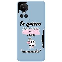 Funda Silicona Líquida Azul para Oppo Reno 10 5G / 10 Pro 5G diseño Vaca Dibujos