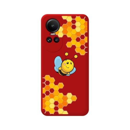 Funda Silicona Líquida Roja para Oppo Reno 10 5G / 10 Pro 5G diseño Abeja Dibujos