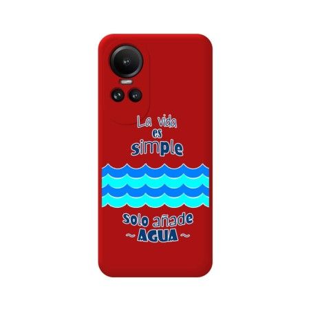 Funda Silicona Líquida Roja para Oppo Reno 10 5G / 10 Pro 5G diseño Agua Dibujos