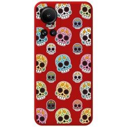 Funda Silicona Líquida Roja para Oppo Reno 10 5G / 10 Pro 5G diseño Catrina Dibujos