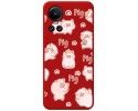 Funda Silicona Líquida Roja para Oppo Reno 10 5G / 10 Pro 5G diseño Cerdos Dibujos
