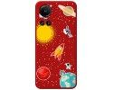 Funda Silicona Líquida Roja para Oppo Reno 10 5G / 10 Pro 5G diseño Espacio Dibujos