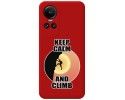 Funda Silicona Líquida Roja para Oppo Reno 10 5G / 10 Pro 5G diseño Hombre Escalada Dibujos