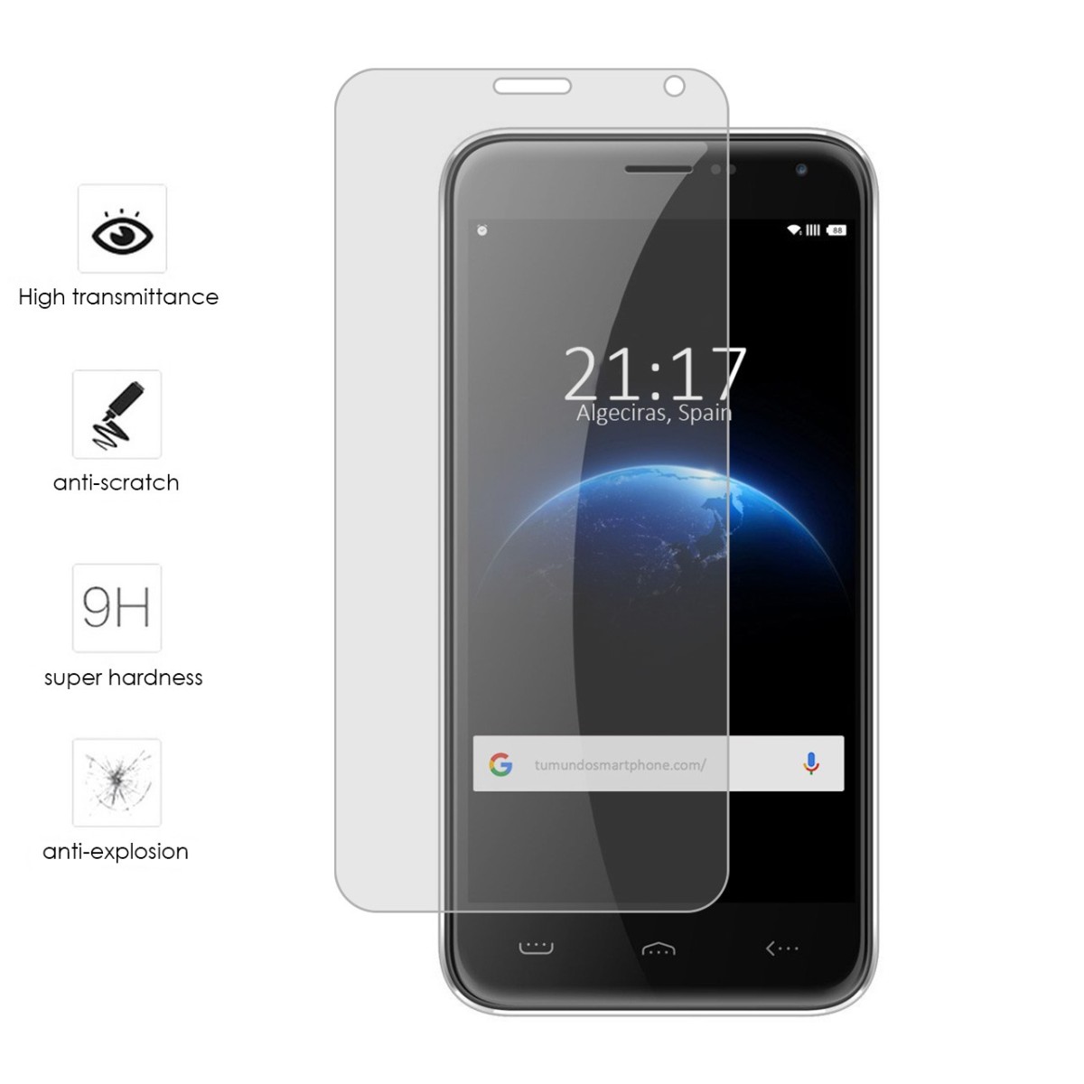 Protector Cristal Templado para Homtom HT3 Vidrio