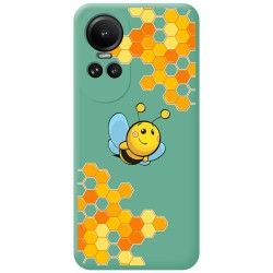 Funda Silicona Líquida Verde para Oppo Reno 10 5G / 10 Pro 5G diseño Abeja Dibujos