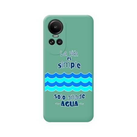 Funda Silicona Líquida Verde para Oppo Reno 10 5G / 10 Pro 5G diseño Agua Dibujos