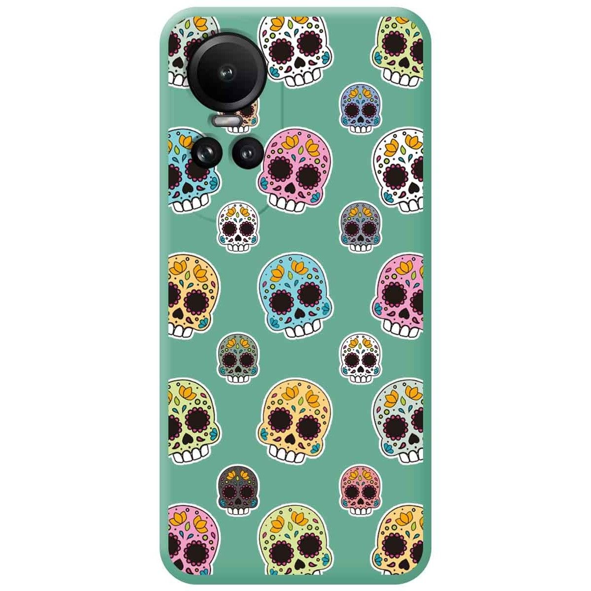 Funda Silicona Líquida Verde para Oppo Reno 10 5G / 10 Pro 5G diseño Catrina Dibujos