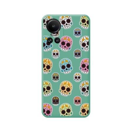 Funda Silicona Líquida Verde para Oppo Reno 10 5G / 10 Pro 5G diseño Catrina Dibujos