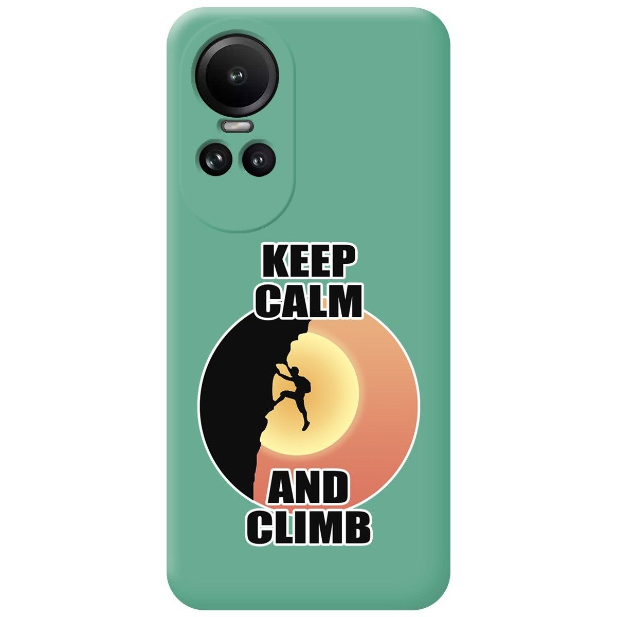 Funda Silicona Líquida Verde para Oppo Reno 10 5G / 10 Pro 5G diseño Hombre Escalada Dibujos