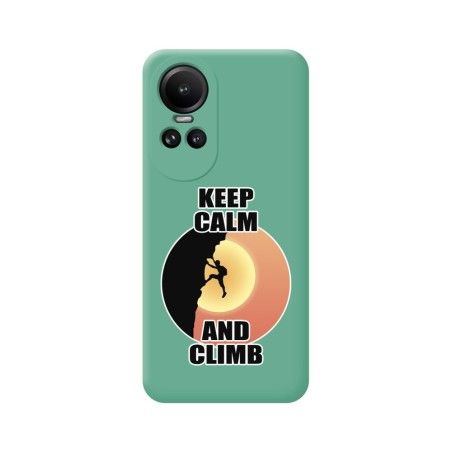 Funda Silicona Líquida Verde para Oppo Reno 10 5G / 10 Pro 5G diseño Hombre Escalada Dibujos
