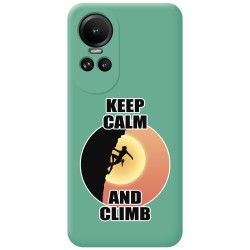 Funda Silicona Líquida Verde para Oppo Reno 10 5G / 10 Pro 5G diseño Mujer Escalada Dibujos