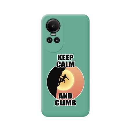 Funda Silicona Líquida Verde para Oppo Reno 10 5G / 10 Pro 5G diseño Mujer Escalada Dibujos