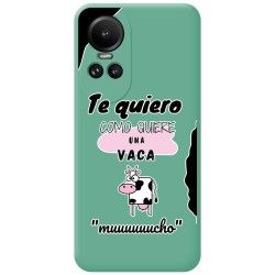 Funda Silicona Líquida Verde para Oppo Reno 10 5G / 10 Pro 5G diseño Vaca Dibujos