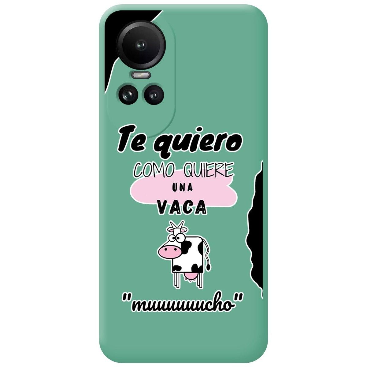 Funda Silicona Líquida Verde para Oppo Reno 10 5G / 10 Pro 5G diseño Vaca Dibujos
