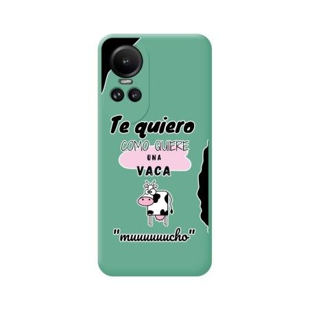 Funda Silicona Líquida Verde para Oppo Reno 10 5G / 10 Pro 5G diseño Vaca Dibujos