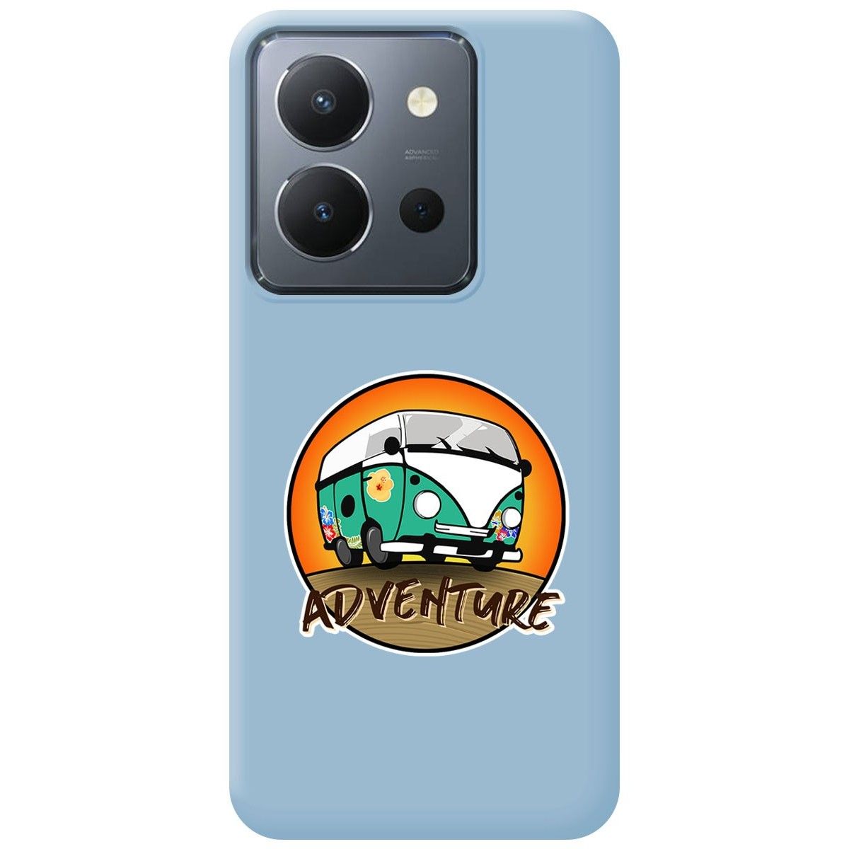 Funda Silicona Líquida Azul para Vivo Y36 4G / 5G diseño Adventure Dibujos