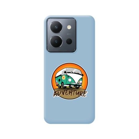 Funda Silicona Líquida Azul para Vivo Y36 4G / 5G diseño Adventure Dibujos