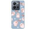 Funda Silicona Líquida Azul para Vivo Y36 4G / 5G diseño Cerdos Dibujos