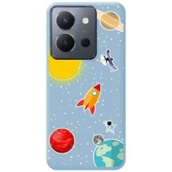 Funda Silicona Líquida Azul para Vivo Y36 4G / 5G diseño Espacio Dibujos