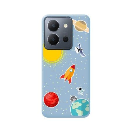 Funda Silicona Líquida Azul para Vivo Y36 4G / 5G diseño Espacio Dibujos