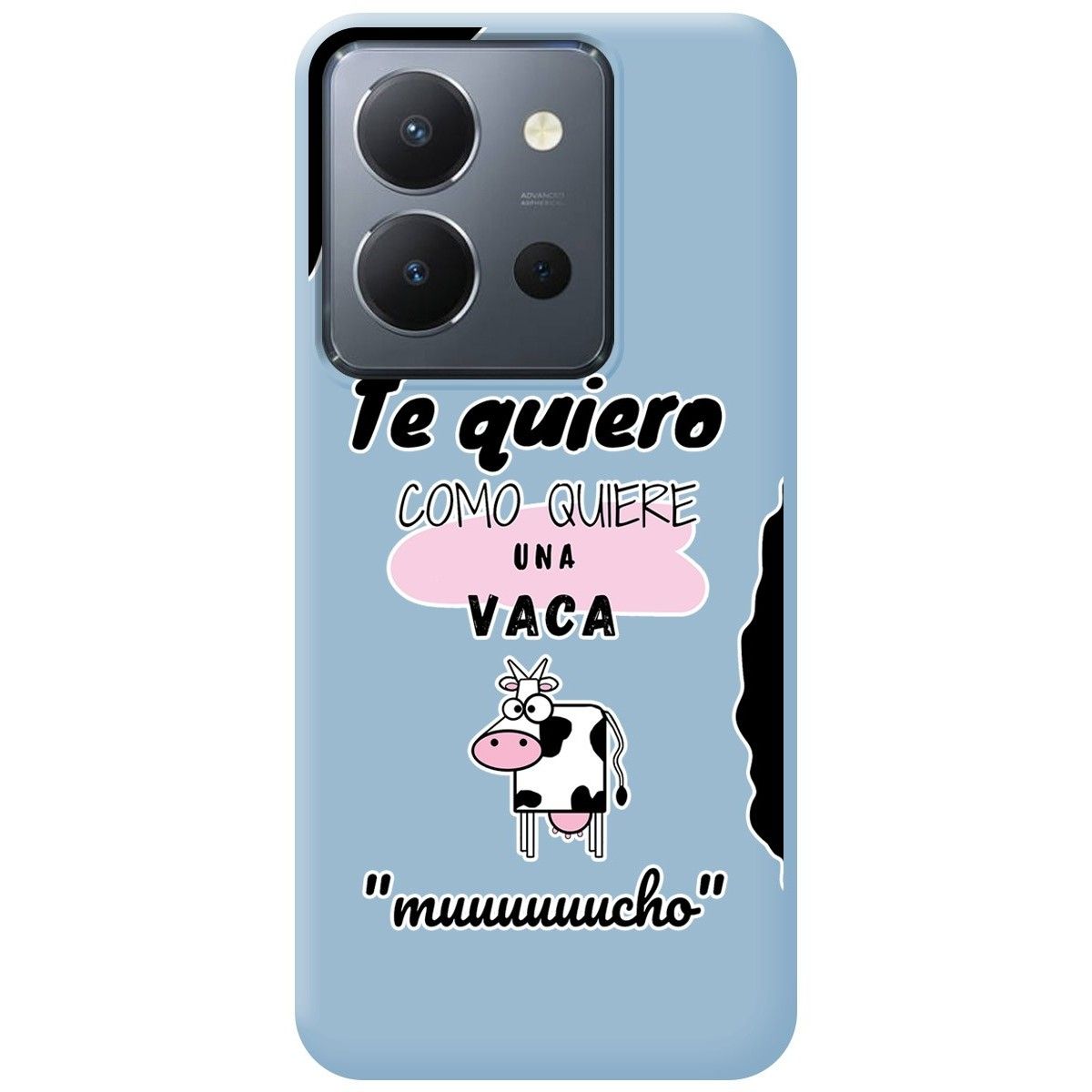 Funda Silicona Líquida Azul para Vivo Y36 4G / 5G diseño Vaca Dibujos
