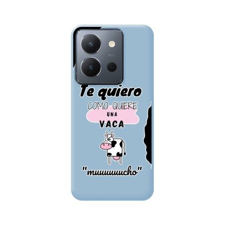 Funda Silicona Líquida Azul para Vivo Y36 4G / 5G diseño Vaca Dibujos