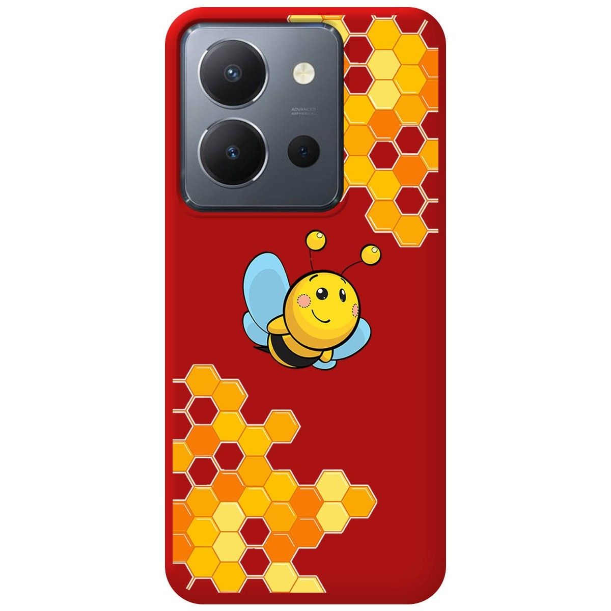 Funda Silicona Líquida Roja para Vivo Y36 4G / 5G diseño Abeja Dibujos