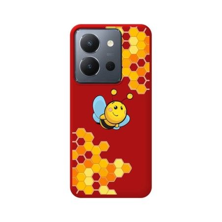 Funda Silicona Líquida Roja para Vivo Y36 4G / 5G diseño Abeja Dibujos