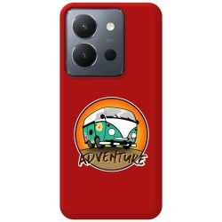 Funda Silicona Líquida Roja para Vivo Y36 4G / 5G diseño Adventure Dibujos