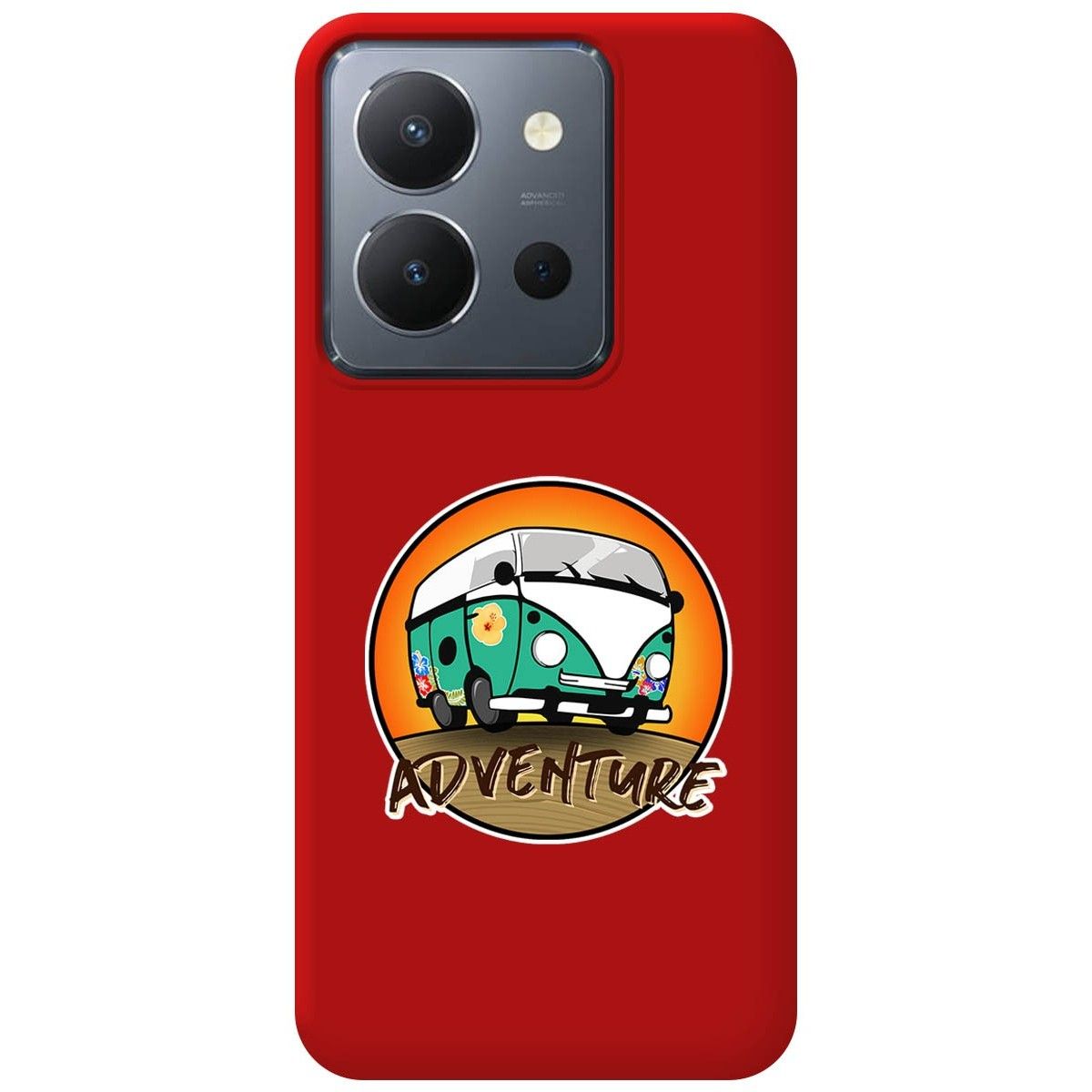 Funda Silicona Líquida Roja para Vivo Y36 4G / 5G diseño Adventure Dibujos