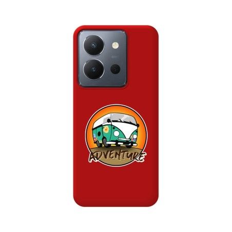 Funda Silicona Líquida Roja para Vivo Y36 4G / 5G diseño Adventure Dibujos